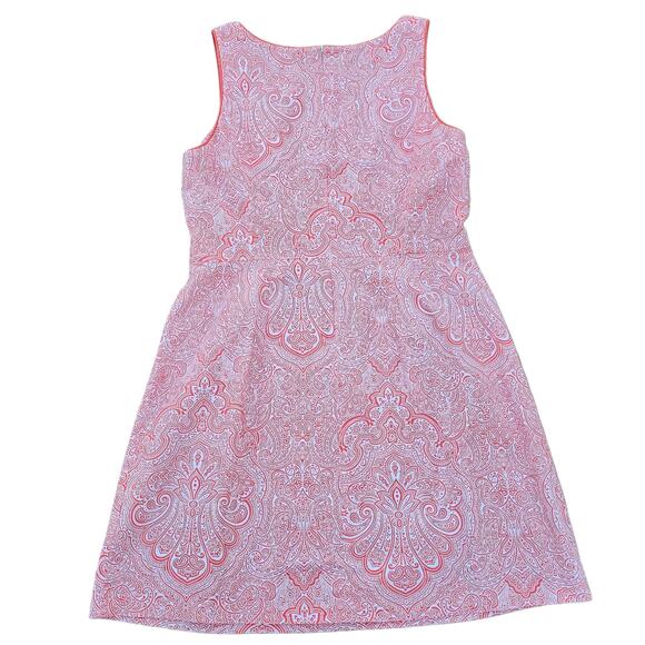 Paisley Print Dress Tommy Hilfiger Stretch Orange White Sleeveless Plus Size 16 - Picture 6 of 7